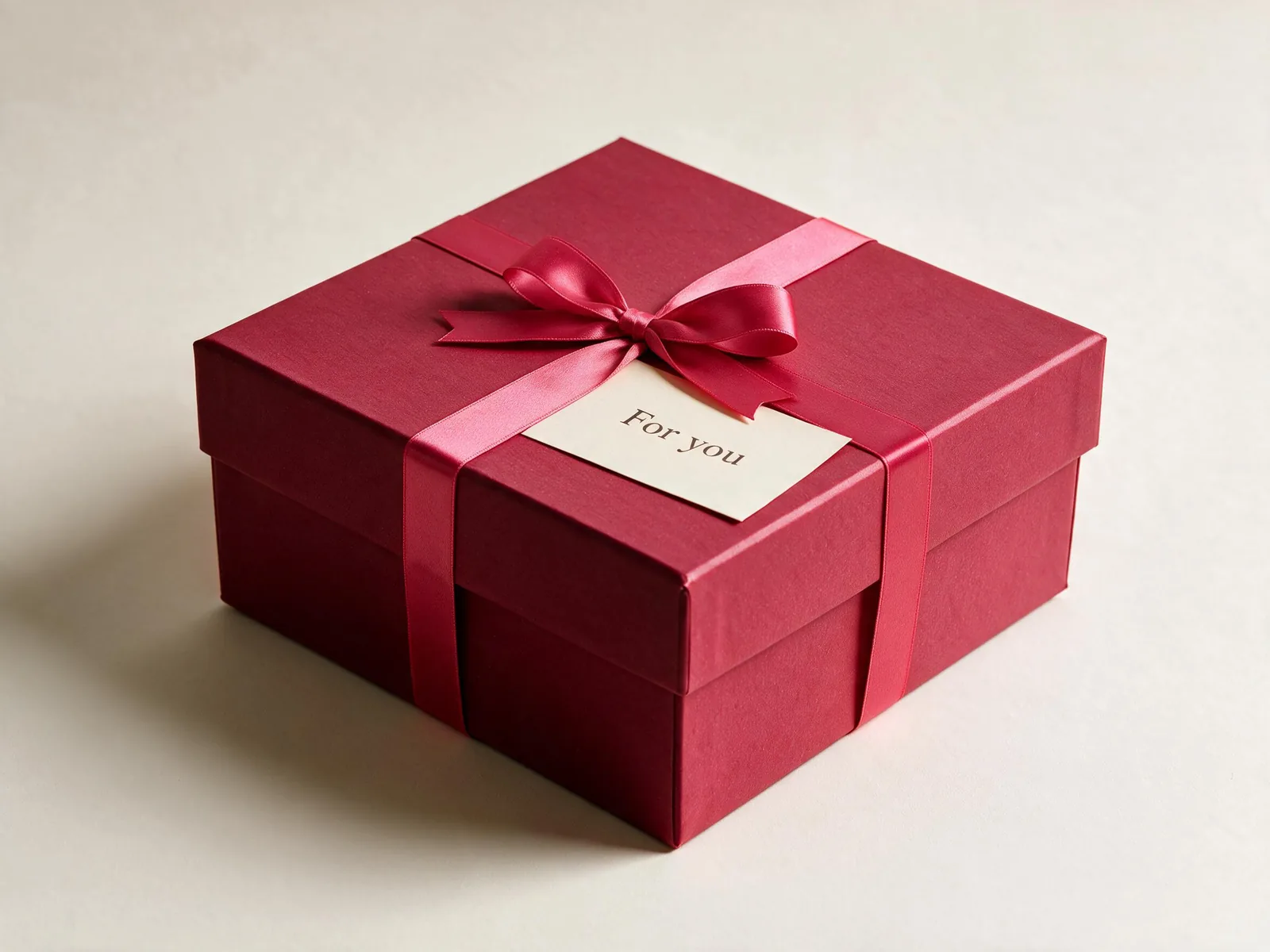 A Small box, tied with its ribbon, the card on the lid